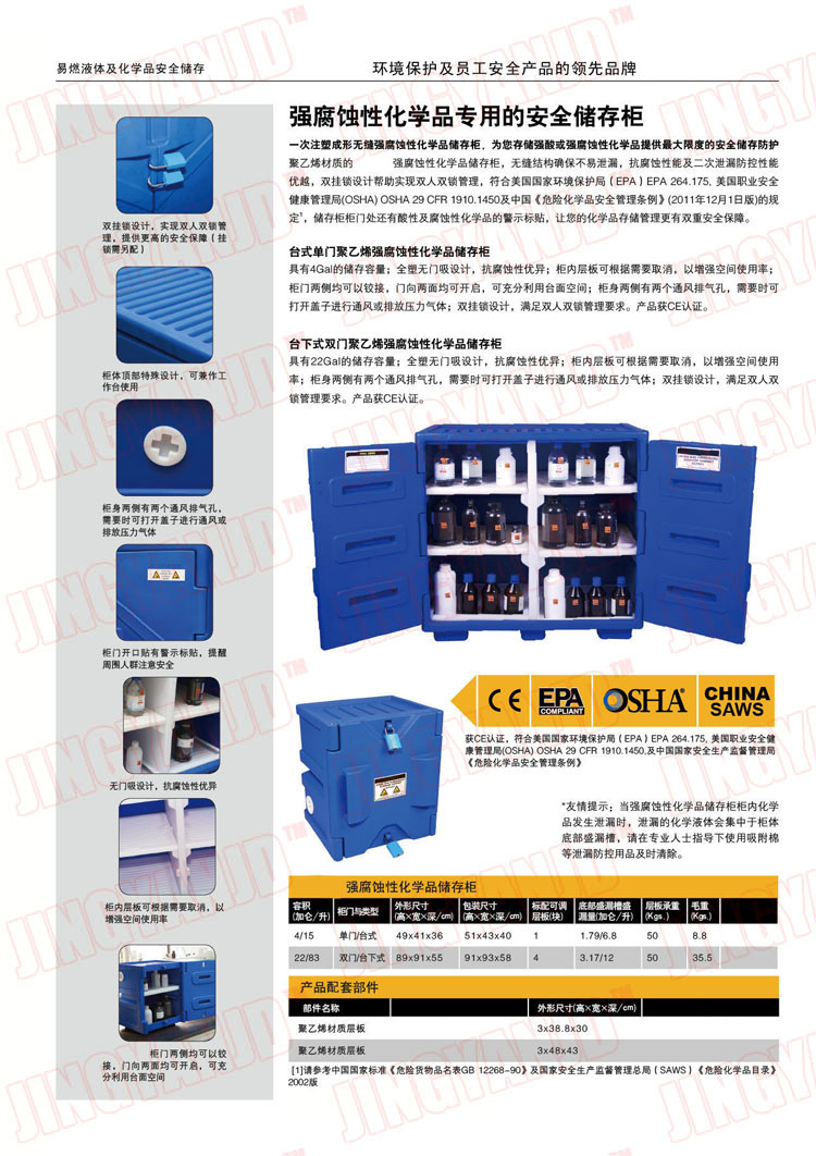 防腐蝕性化學(xué)品安全柜，強(qiáng)酸強(qiáng)堿存儲(chǔ)柜